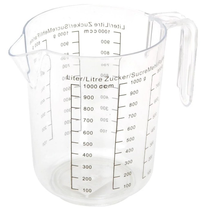 Maatbeker 1 liter kunststof |