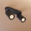 Madona - LED Plafondlamp - 2 spots - Excl. GU10 Fitting - Kantelbaar & Draaibaar - Rechthoekig - Aluminium | HOFTRONIC