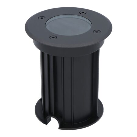 Maisy LED Grondspot Rond - Dimbaar - GU10 fitting - Rond - Ø12cm - Tuinspot - Oprit - Zwart - IP67 waterdicht | HOFTRONIC