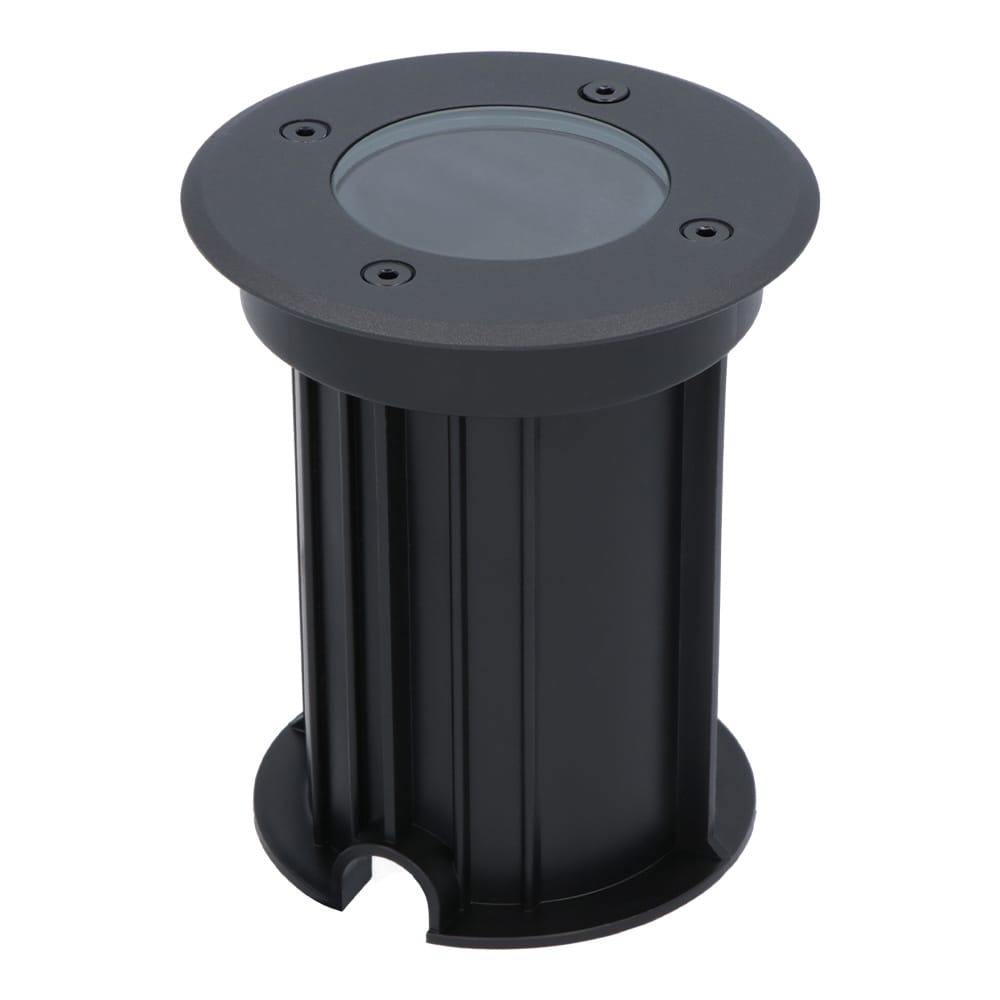 Maisy LED Grondspot Rond - Dimbaar - GU10 fitting - Rond - Ø12cm - Tuinspot - Oprit - Zwart - IP67 waterdicht | HOFTRONIC