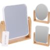 Make-up spiegel hout/kunststof 2-zijdig | Eleganza