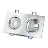 Mallorca Dubbel LED Inbouwspot - Kantelbaar armatuur - 91x180 mm - GU10 Fitting incl. lamphouder - Vierkant - IP20 voor binnen - RVS | V-TAC