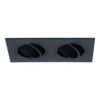 Mallorca LED Inbouwspot Dubbel - Kantelbaar - 93x173mm - GU10 Fitting incl. lamphouder - Rechthoekig - IP22 - Zwart | Blinq88