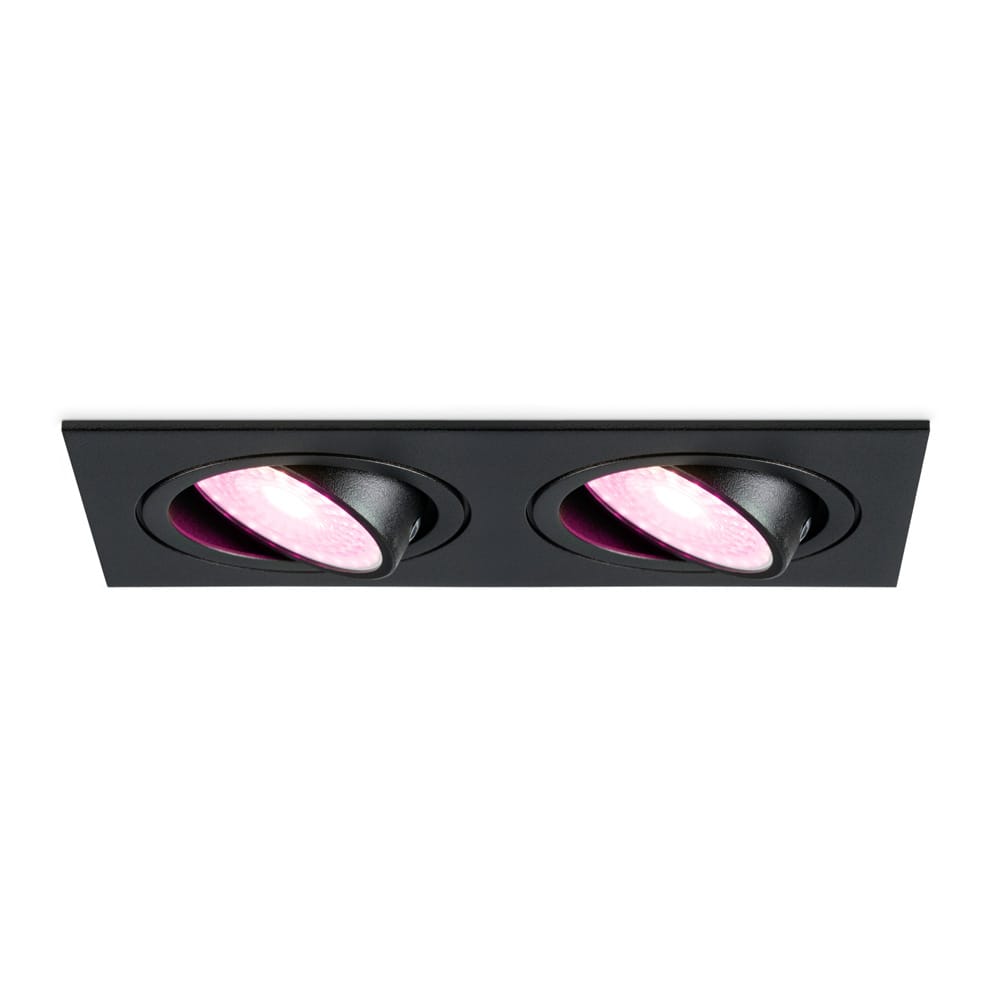 Mallorca - LED inbouwspot - IP20 - Kantelbaar - 11 Watt 690 Lumen - Wifi + Bluetooth - RGBWW - Dubbel - GU10 - Google Home