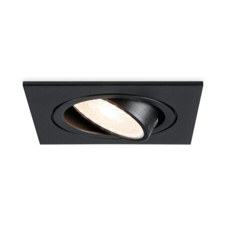 Mallorca LED inbouwspot - IP20 - Kantelbaar - 4 Watt 345 Lumen - 4000K Neutraal wit - GU10 - Dimbaar - Vierkant - Voor binnen - Zwart | HOFTRONIC