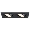 Mallorca LED inbouwspot - IP20 - Kantelbaar - 8 Watt 690 Lumen - 4000K Neutraal wit - Dubbel - GU10 - Dimbaar - Rechthoek - Voor binnen - Zwart | HOFTRONIC