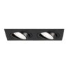 Mallorca LED inbouwspot - IP20 - Kantelbaar - 8 Watt 690 Lumen - 6500K Daglicht wit - Dubbel - GU10 - Dimbaar - Rechthoek - Voor binnen - Zwart | HOFTRONIC