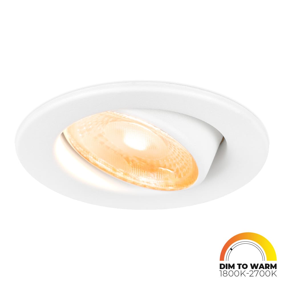 Malta LED inbouwspot - 5 Watt 360 lumen - Dim to warm - Rond - Kantelbaar - IP44 waterdicht - Wit - Incl. Quick Connector box - Wit | HOFTRONIC