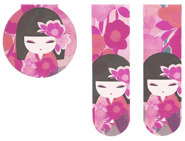 Mana Magnetische Bladwijzer - Kimidoll - Roze Bloemmotieven | Tokyo Design Studio