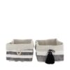 Mand stof 18x18x12cm wit/zwart set a 2 | Dijk Natural Collections