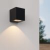 Marion - Dimbare LED Wandlamp - Excl. GU10 Lichtbron - IP65 Waterdicht - Zwart - Binnen en buiten - Kubusvormig | HOFTRONIC