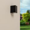 Marion Dimbare LED Wandlamp - GU10 Fitting - IP65 waterdicht - Voor Binnen en buitenlamp - Downlight - Vierkant - Zwart - Modern | HOFTRONIC