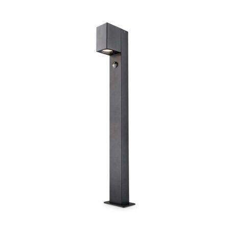 Marion LED Sokkellamp buiten zwart - 100 cm - Bewegingssensor - Padverlichting - GU10 Fitting - Max. 7 Watt - IP65 Waterdicht - Staande buitenlamp | HOFTRONIC
