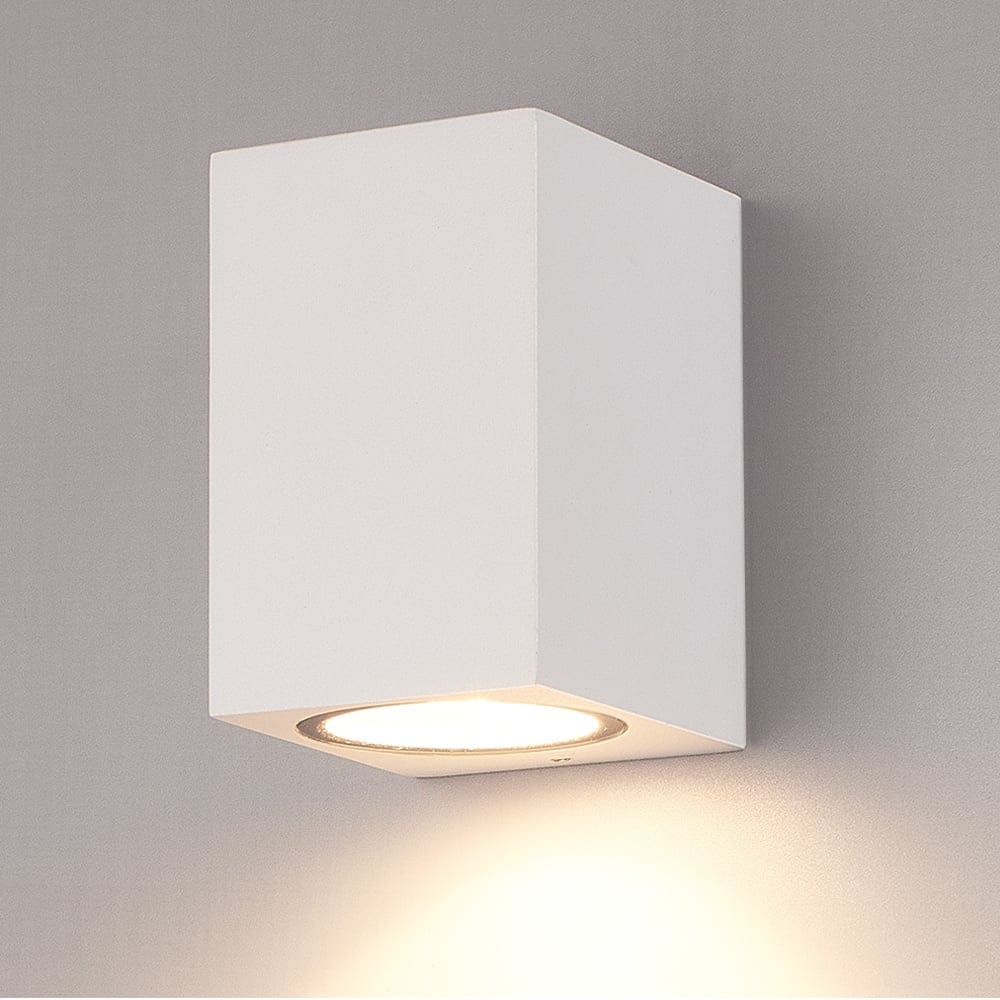 Marion LED Wandlamp - Dimbaar - 4 Watt 345 lumen - IP65 Waterdicht - GU10 vervangbare lichtbron - 2700K Warm Wit - Downlight - Binnen en buiten - Wit | HOFTRONIC