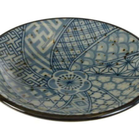 Mashiko Sojasaus Schaal Blauw/Groen - 9.5 x 2cm | Tokyo Design Studio