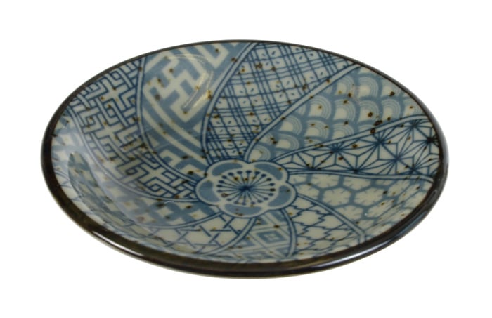 Mashiko Sojasaus Schaal Blauw/Groen - 9.5 x 2cm | Tokyo Design Studio