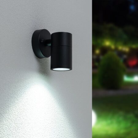 Mason - LED Wandlamp - IP44 Waterdicht - 4 Watt 345 Lumen - GU10 - 6500K Daglicht Wit - Dimbaar - Voor binnen en buiten - Downlight - Zwart | HOFTRONIC
