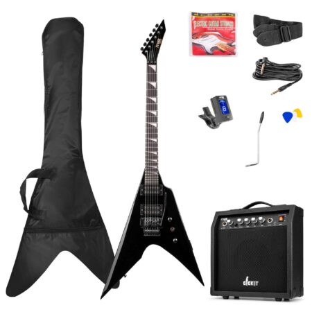 Max GigKit Rock V-stijl Elektrische gitaar 4/4 - Set met 40 Watt | MAX