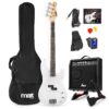 Max Gigkit Basgitaar met 40 Watt versterker - Gitaarstandaard - | MAX