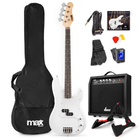 Max Gigkit Basgitaar met 40 Watt versterker - Gitaarstandaard - | MAX