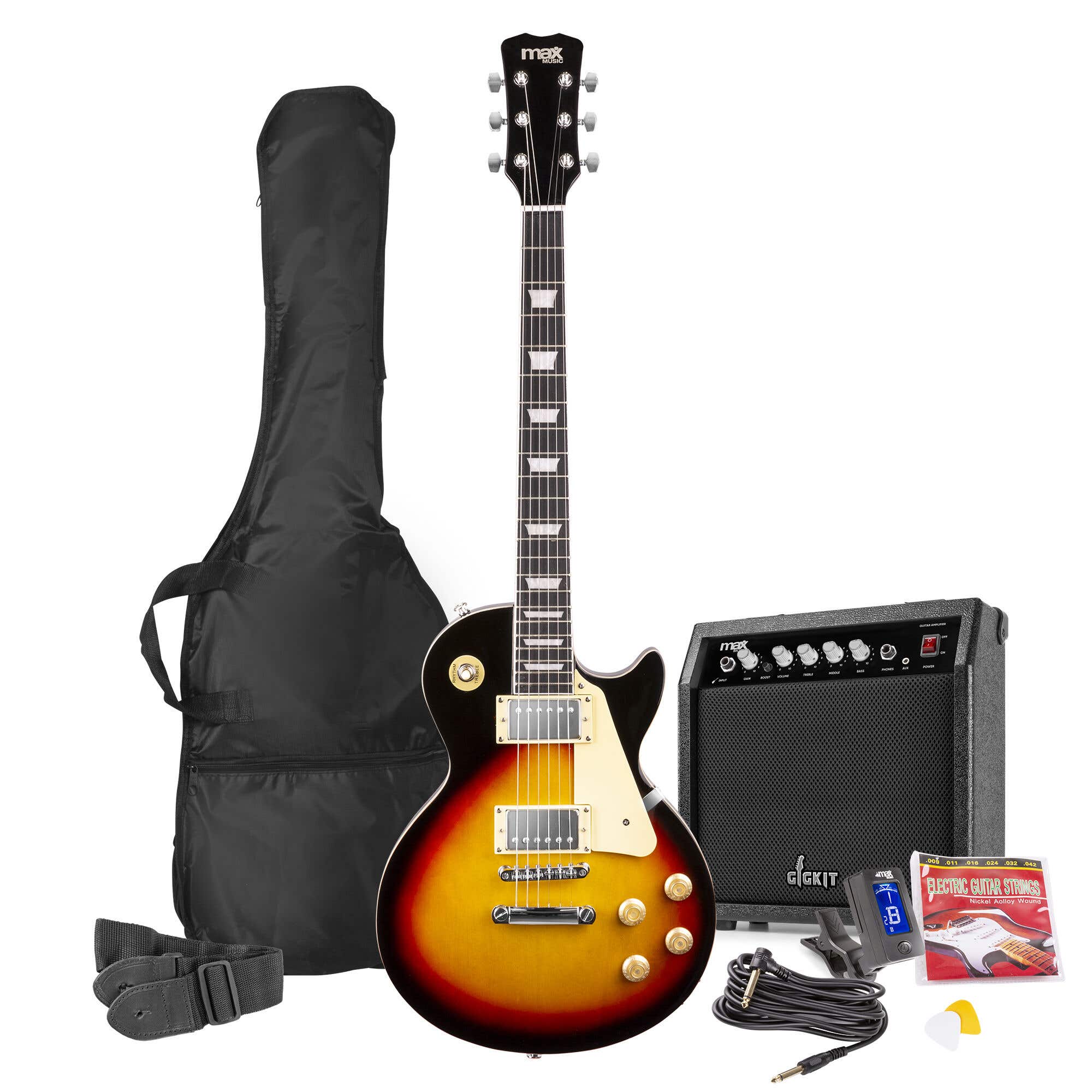 Max Gigkit SC Elektrische gitaar 4/4 - complete set met 40 Watt | MAX