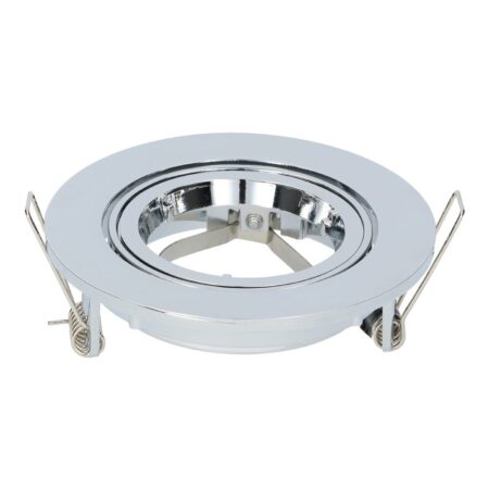 Maya - LED Inbouwspot - Kantelbaar armatuur - Diameter 93mm - GU10 Fitting incl. lamphouder - Rond - IP20 voor binnen - Chroom | HOFTRONIC