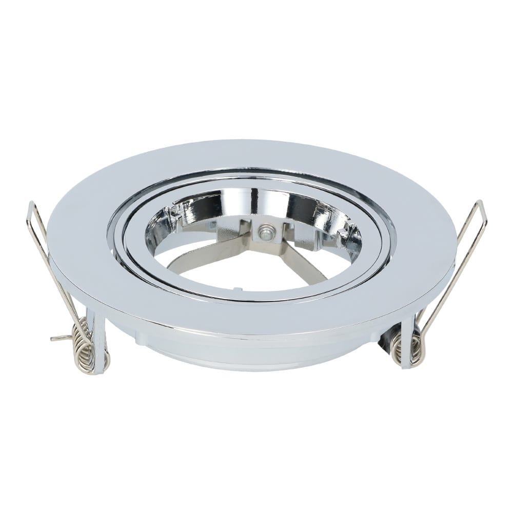 Maya - LED Inbouwspot - Kantelbaar armatuur - Diameter 93mm - GU10 Fitting incl. lamphouder - Rond - IP20 voor binnen - Chroom | HOFTRONIC
