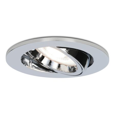 Maya LED inbouwspot - 4 Watt 345 Lumen - 6500K Daglicht wit - GU10 - Dimbaar - Rond - Kantelbaar - IP20 voor binnen - Chroom | HOFTRONIC