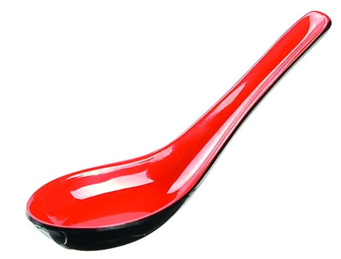 Melamine Lepel Zwart/Rood - 13.5 x 4.5 cm | Tokyo Design Studio