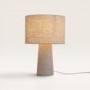 Melyro led tafellamp Linnen 40 cm - Scandinavisch Design - Slaapkamer tafellamp - E27 fitting - Beige - Met aan/uit-schakelaar | LUSENZ