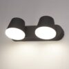 Memphis - LED Wandlamp 2-lichts - 12W 600 Lumen - IP54 Waterdicht - 3000K Warm Wit - Dimbaar - Kantelbaar - Zwart - Voor binnen en buiten | HOFTRONIC