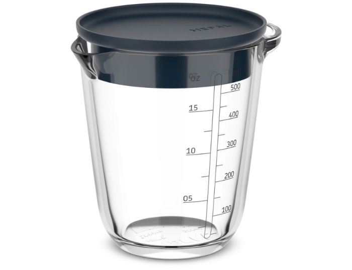 Mepal Glas Maatbeker 500ml Met Deksel Navy | Mepal