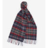 Merino Cashmere Tartan Scarf Blue Granite | Barbour