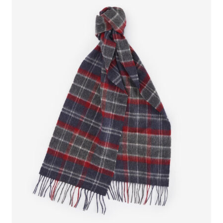 Merino Cashmere Tartan Scarf Blue Granite | Barbour