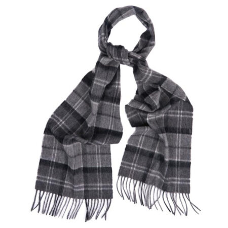 Merino Cashmere Tartan Scarf black/grey | Barbour