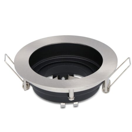 Mesa LED Inbouwspot - Kantelbaar armatuur - Diameter 100mm - GU10 Fitting incl. lamphouder - Rond - IP20 - RVS | HOFTRONIC