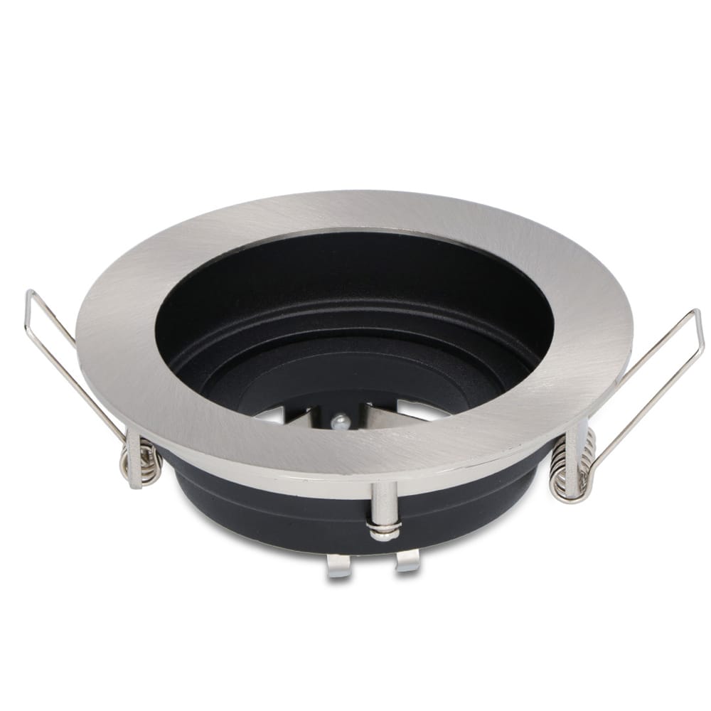 Mesa LED Inbouwspot - Kantelbaar armatuur - Diameter 100mm - GU10 Fitting incl. lamphouder - Rond - IP20 - RVS | HOFTRONIC