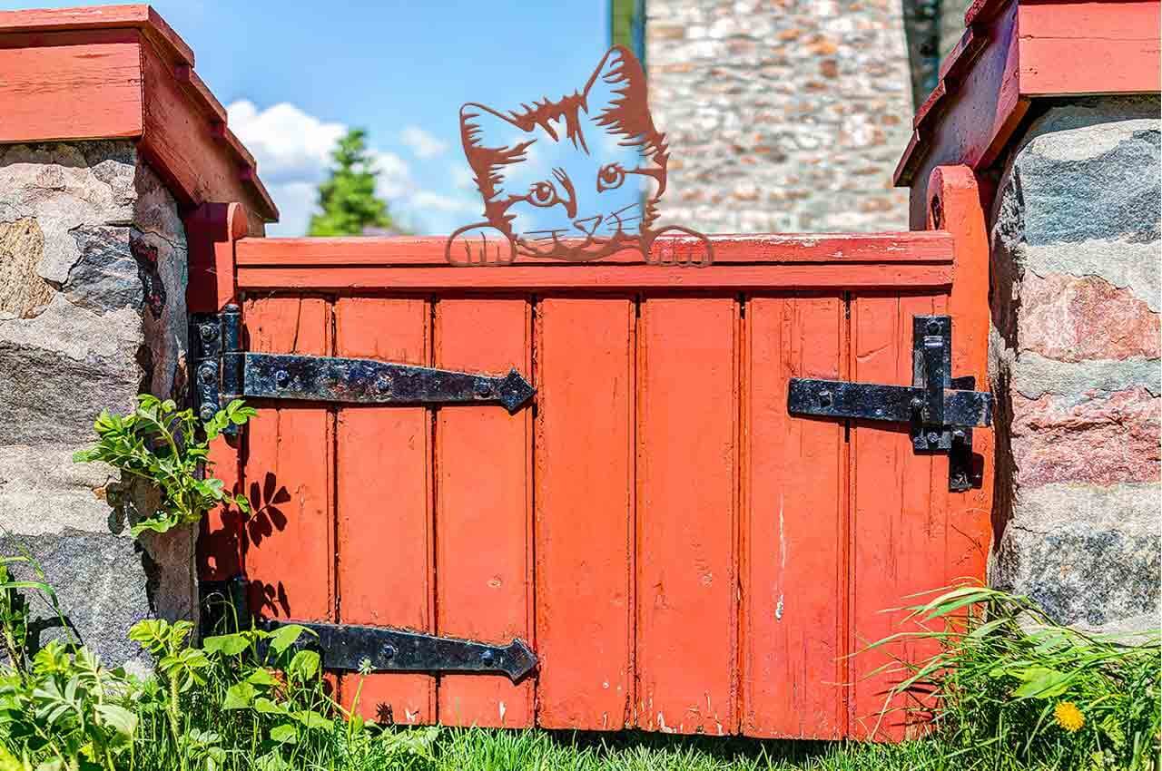 Metalen Kiekeboe roestkleurige Kat Kitty | Artbizniz