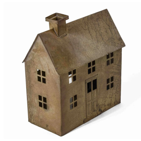 Metalen Windlicht huis peach -3 |