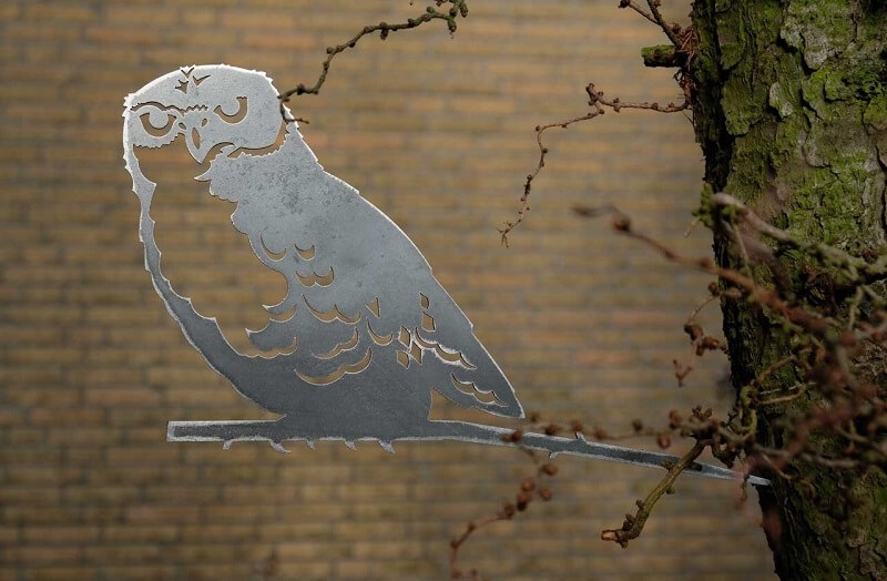 Metalen geluksvogel Uil | Artbizniz