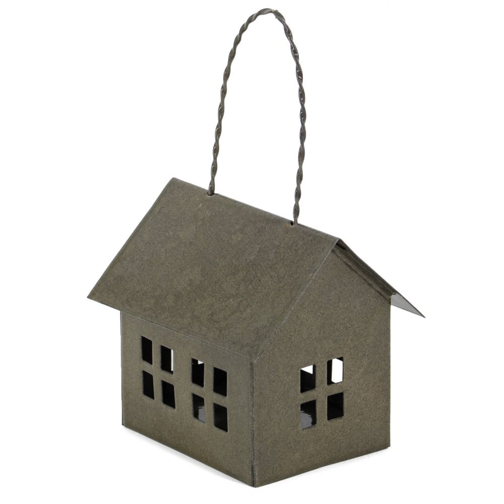 Metalen hanger huisje olive |