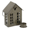 Metalen hanger huisje waxinehouder olive |