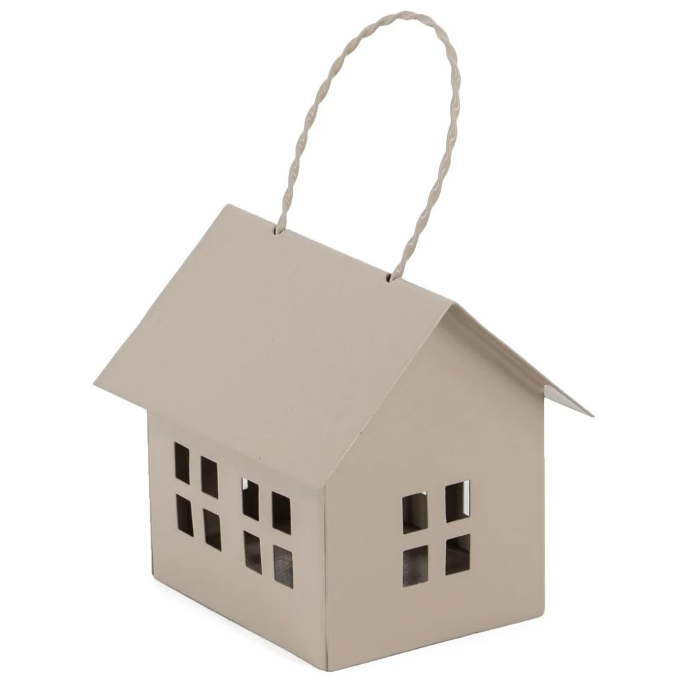 Metalen hanger huisje zand |