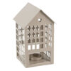 Metalen huisje waxinehouder sand hoog |