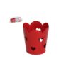 Metalen lantaarn liefde 10x7x10cm rood | Merkloos