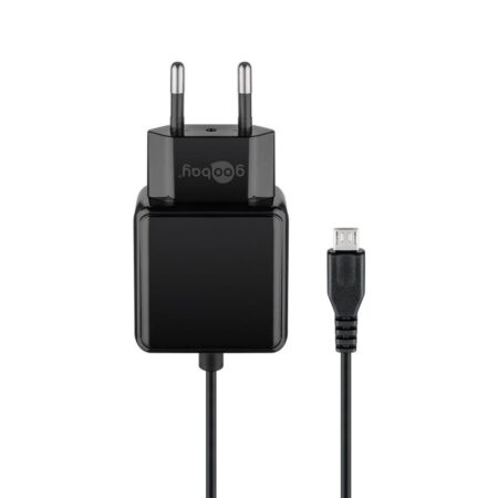 Micro-USB voeding compleet - Micro-USB oplader - USB 2.0 micro stekker - 1.5m - 1000mA - 5 Watt - 5V - Zwart | Goobay