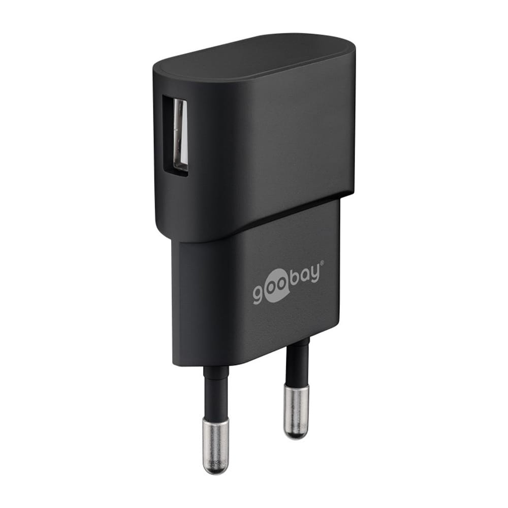 Micro-USB voeding compleet - Micro-USB oplader - USB 2.0 micro stekker - 1m - 3000mA - 15 Watt - 5V - Zwart | Goobay
