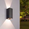 Miles S LED wandlamp - up en down light - 3000K warm wit- 10 Watt 820 lumen - IP65 waterdicht - Zwart - buitenverlichting | HOFTRONIC