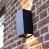 Miles XL LED Wandlamp - 20W 2000lm - IP65 Waterdicht - 3000K Warm Wit - Binnen en buiten - Up & Down Light - Zwart | HOFTRONIC