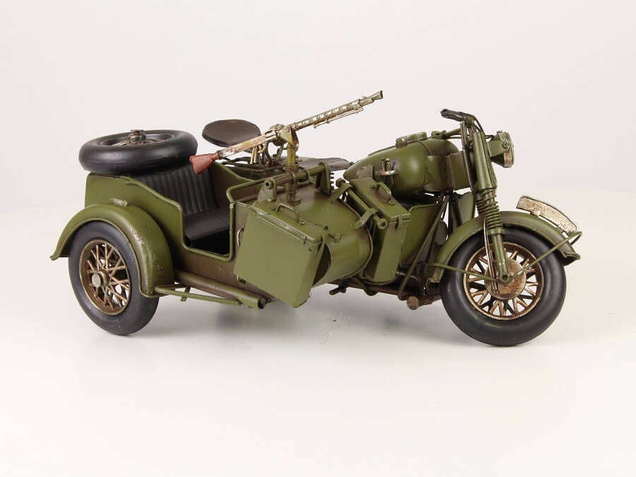 Miniatuurmodel Militaire Zijspan | DecoImport